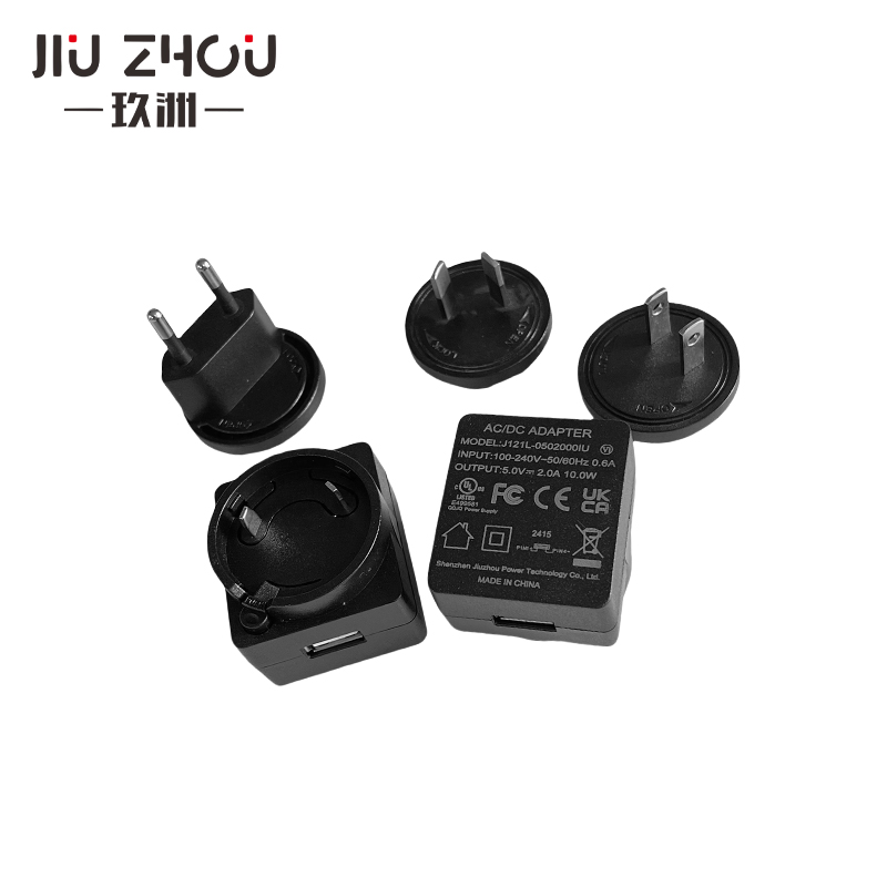 5v2a帶線轉(zhuǎn)換頭電源適配器可配中美日韓多國(guó)插腳過(guò)認(rèn)證充電器廠家